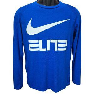 Nike Basketball Boys Elite Dri-Fit Blue Long-Sleeve T-Shirt XL